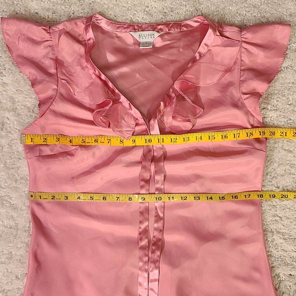 Pink Flutter-Sleeve Blouse - Picture 6 of 14